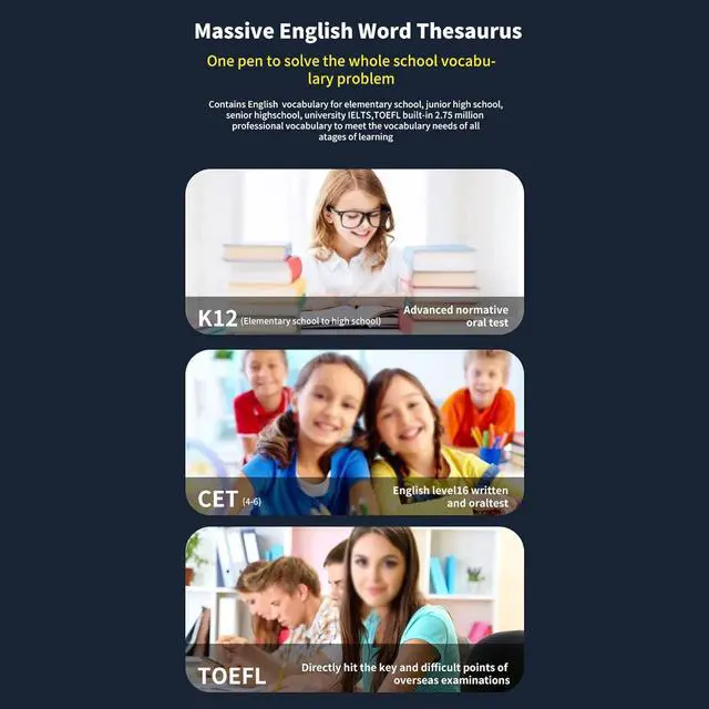 Alt view image 6 of 7 - Scan Reader Pen,Text to Speech Device for Dyslexia,Exam Reading Pen, Langage Translator,International Edition ABS Multifunctional Smart Voice Translator Pen