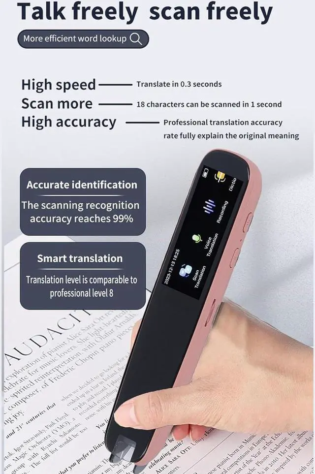 Alt view image 7 of 7 - Scan Reader Pen,Text to Speech Device for Dyslexia,Exam Reading Pen, Langage Translator,International Edition ABS Multifunctional Smart Voice Translator Pen