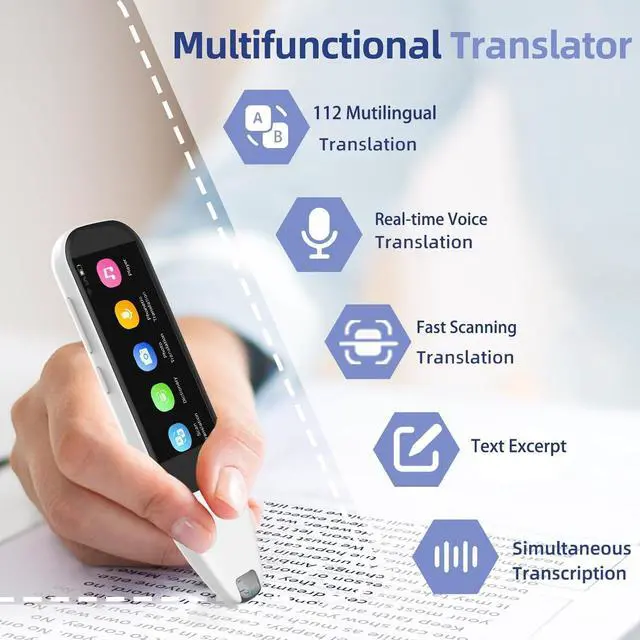 Alt view image 2 of 7 - Document Scanners,OCR Text Reading Pen with 112 Languages Translator Device,Portable Real-time Translation Pen Scanner,Learning&Travel&Business Communicati,Text to Speech Device for Dyslexia