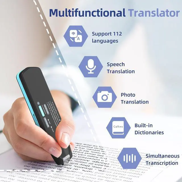 Alt view image 2 of 7 - Scan Reader Pen 4 [Collins Dictionary Built-in],Pen Scanner Text to Speech Device,16 GB Translation Pen Reading Pen Photo Translation Dictionay Pen for Students
