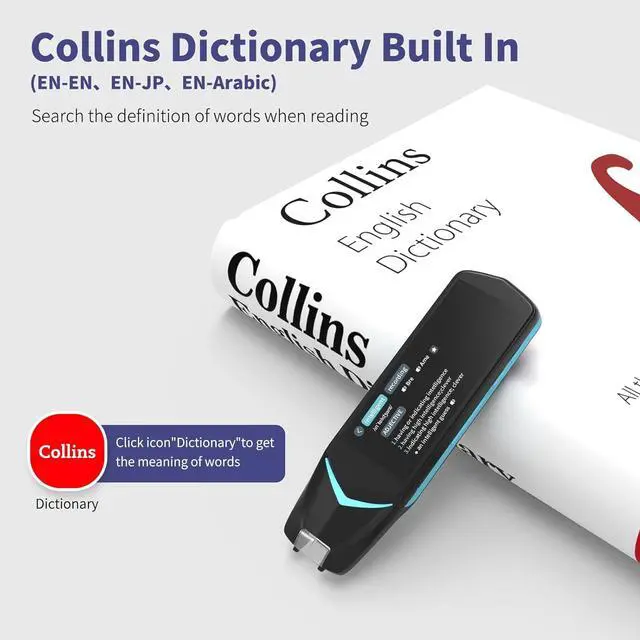 Alt view image 6 of 7 - Scan Reader Pen 4 [Collins Dictionary Built-in],Pen Scanner Text to Speech Device,16 GB Translation Pen Reading Pen Photo Translation Dictionay Pen for Students