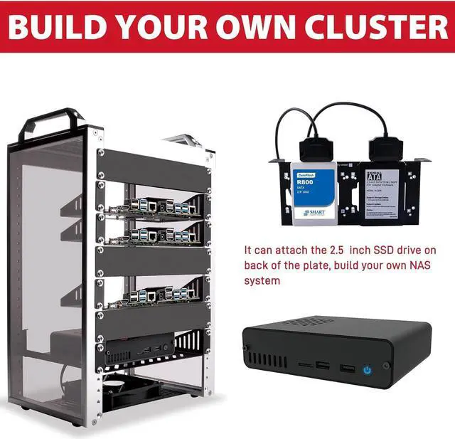 Alt view image 2 of 7 - 8U Server Cabinet, 10 inch Server Rack for Network, Servers, Audio, and Video Equipment, DeskPi RackMate T1 Rackmount