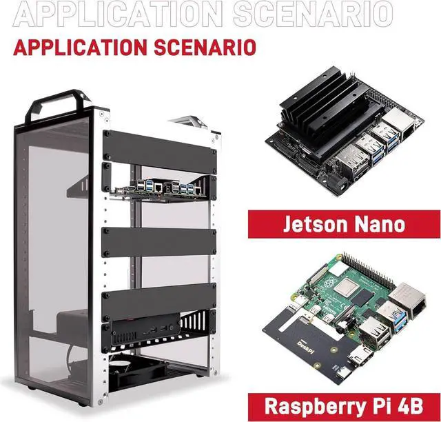 Alt view image 4 of 7 - 8U Server Cabinet, 10 inch Server Rack for Network, Servers, Audio, and Video Equipment, DeskPi RackMate T1 Rackmount