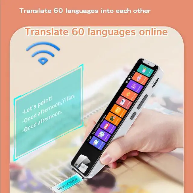 Alt view image 3 of 7 - Translator Pen Scanner, Multipurpose OCR Digital Scan Translator Smart Pen Reader 134 Language Translation Scanning Reading Pen for Dyslexia Business Students Adults Language Learners (White)