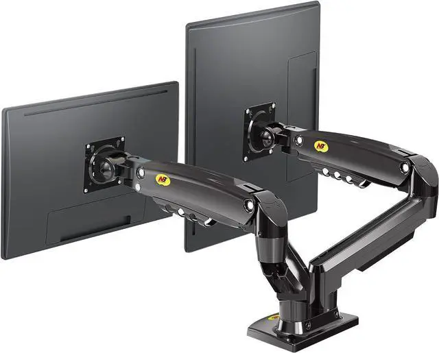 Alt view image 2 of 6 - Dual Monitor Desk Mount Stand Full Motion Swivel Computer Monitor Arm for Two Screens 17-27 Inch with 4.4~19.8lbs Load Capacity for Each Display