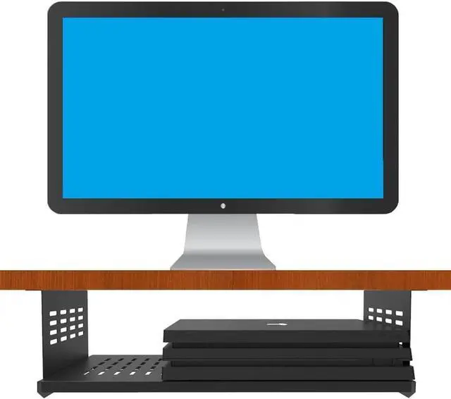 Alt view image 4 of 7 - Under Desk Computer Mount for Small Form Factor SFF Computers and PCs, Product Using Space 17.3" x H 4" x D 12", Compatible with Playstation 4, PS4 Slim, PS4 Pro for Under Desk Gaming