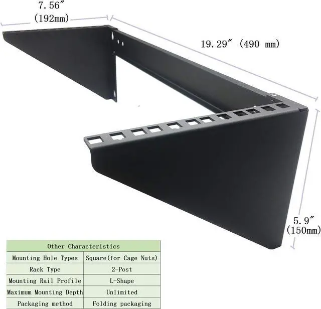 Alt view image 6 of 6 - 19 Inch 4U Heavy Duty Vertical Wall Mountable Rack and 125 lb Wall Mountable Server Rack ((MFT-HVWRF4U)