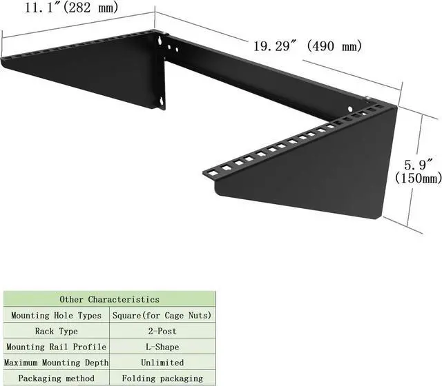 Alt view image 2 of 6 - 19 Inch 6U Heavy Duty Vertical Wall Mountable Rack and 125 lb Wall Mountable Server Rack (MFT-HVWRF6U)