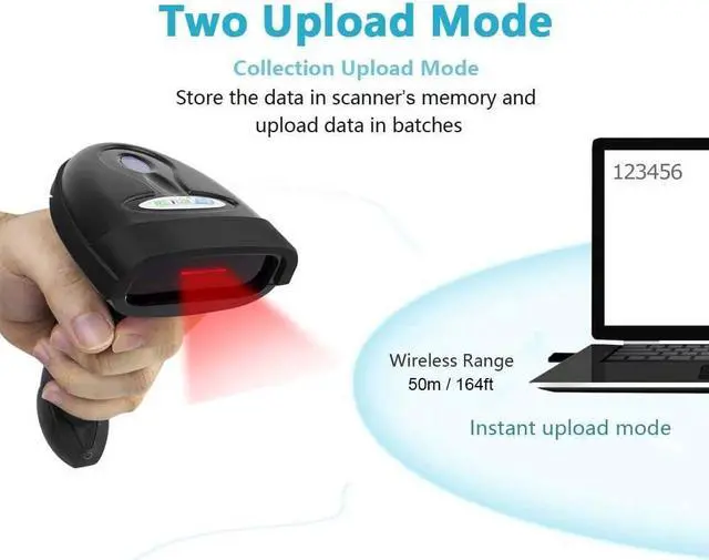 Alt view image 5 of 6 - NETUM Wireless Barcode Scanner, 2 in 1 2.4G Wireless & USB Wired 1D Laser Barcode Reader Handheld Bar Code Reader Cordless Rechargeable Bar Code Scanner for Computer MAC Laptop