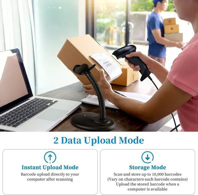 Alt view image 4 of 7 - NETUM Bluetooth 1D Barcode Scanner with Stand 2.4G Wireless & Bluetooth & Wired CCD Scanner Gun for Supermarket, Store, Warehouse Handheld Bar Code Reader Work with Windows, Mac,Android, iOS