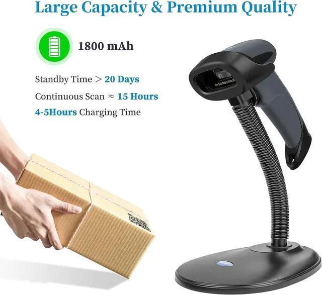 Alt view image 6 of 7 - NETUM Bluetooth 1D Barcode Scanner with Stand 2.4G Wireless & Bluetooth & Wired CCD Scanner Gun for Supermarket, Store, Warehouse Handheld Bar Code Reader Work with Windows, Mac,Android, iOS