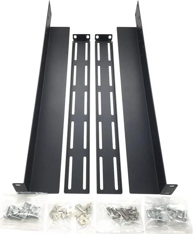 Alt view image 6 of 6 - 1U Universal 4-Post Rack Mount Server Shelf Rails for Dell Compaq HP IBM APC - 16-33 Inches Adjustable Depth-110 lbs Capacity (16-33" Rails)