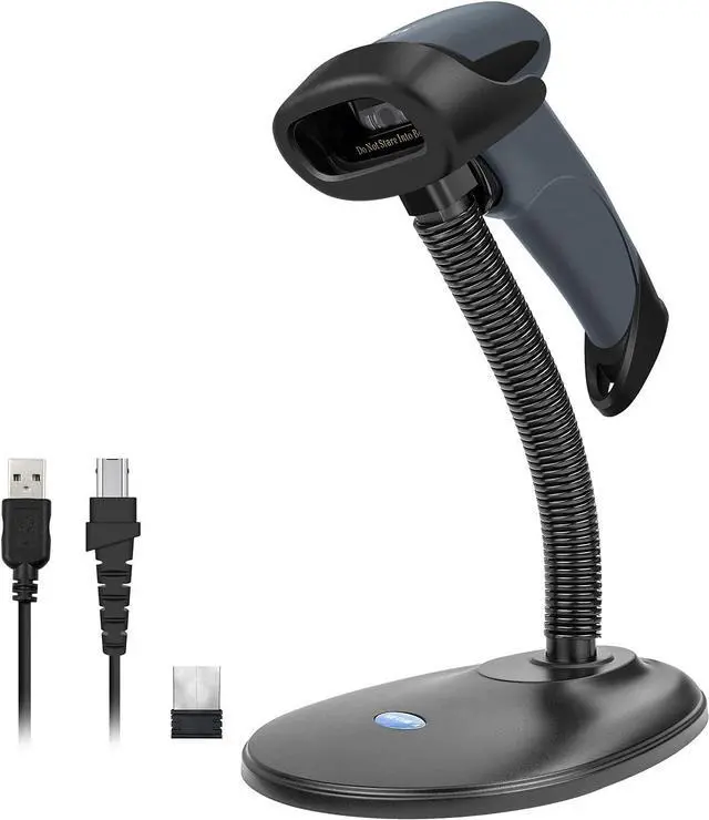 Main image of NETUM Wireless 2D QR Barcode Scanner Bluetooth with Stand, 3 in 1 Automatic Bar Code Imager Reader Handhold Scanner Gun Compatible for Laptops, Computers, Cashier, POS