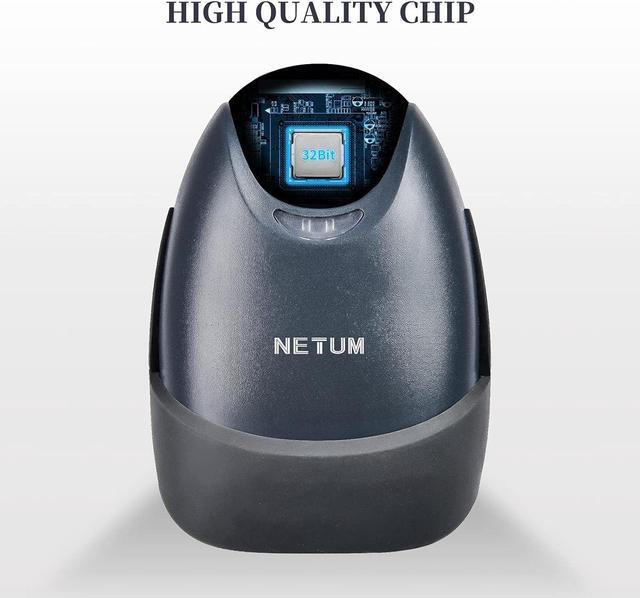 Alt view image 3 of 6 - NETUM 2D Barcode Scanner with Stand USB 2.0 Wired QR Code Imager Automatic Barcode Reader Handhold Scanner Gun with USB Cable for Laptops, Computers, Cashier, POS