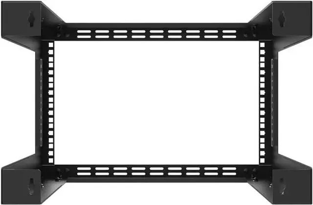 Alt view image 5 of 7 - 6U Wall Mount Rack- 19 Inch Vented Server Rack Open Frame Bracket for AV, IT, Networking Equipments 13"-18" Adjustable Depth Black (6UVented)