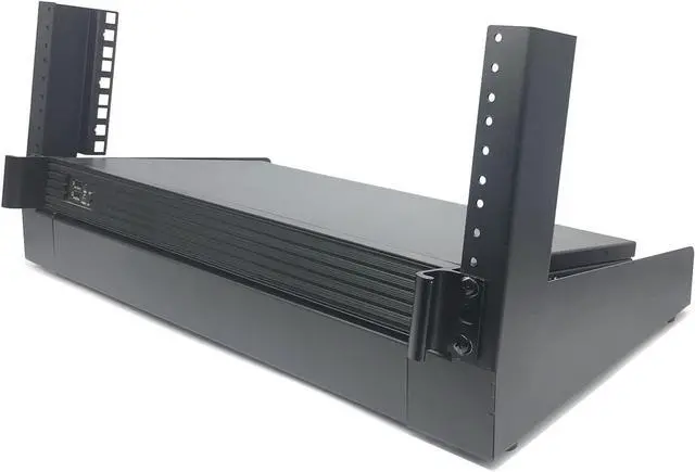 Alt view image 2 of 7 - 4U Desktop Server Rack 19 inches Open Frame Rack- 2 Post Free-Standing Rack Switch Depth for Patch Panel, Data, AV, IT,Studio or Computer Equipment (JCM-DT4URack)