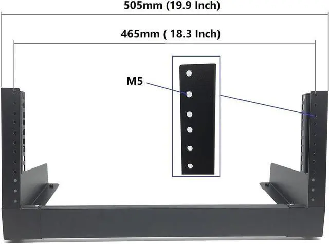 Alt view image 3 of 7 - 4U Desktop Server Rack 19 inches Open Frame Rack- 2 Post Free-Standing Rack Switch Depth for Patch Panel, Data, AV, IT,Studio or Computer Equipment (JCM-DT4URack)