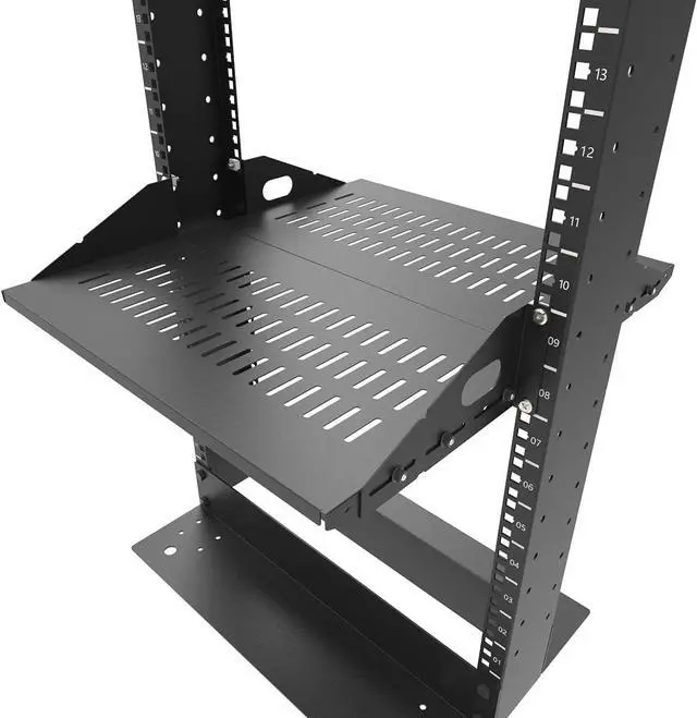 Alt view image 2 of 7 - 2U Cantilever Server Shelf Rack Mount-19 Inch 2 Piece Set Center Weighted for AV/Data Equipment Enclosure (2U2PC10V, black)