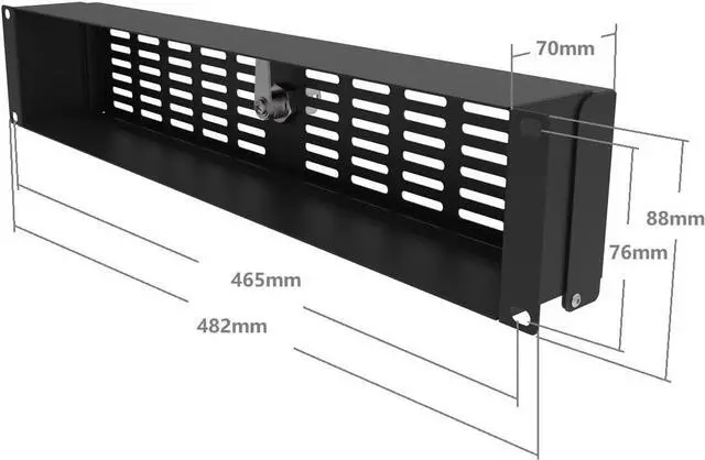 Alt view image 3 of 7 - 2U Rack Mount Security Cover for 19-inch Server Rack & Network Cabinet- Hinged Locking Rack Panel Door for Access Control and Physical Security