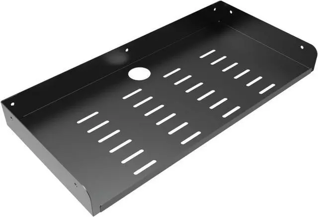 Alt view image 3 of 6 - 2 Pcs of Metal Floating Shelf Wall Mounted for Storage, W 16.6" x D 8" Display Shelf for Collection in Bathroom, Bedroom, Living Room, Kitchen, Modern Steel (16.6 inches 2 Pcs)