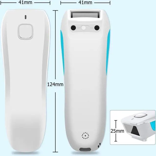 Alt view image 7 of 7 - NETUM Upgraded Mini Wireless QR Barcode Scanner, 3 in 1 Bluetooth Portable Pocket Small 1D 2D Bar Code Reader, Automatic Fast, Precise scanning for POS, C850 White