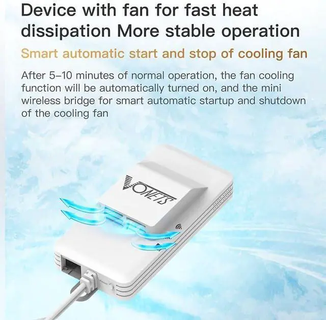 Alt view image 3 of 6 - 2.4G+5G WiFi Bridge/Wireless Repeater/Wired to WiFi Adapter 1200Mbps with RJ45 Ethernet Cable Good Partner for Security System, IP Device
