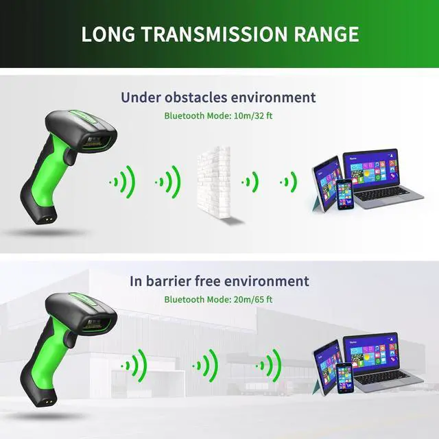 Alt view image 6 of 7 - NETUM Rugged Wireless QR Code Scanner with Honeywell's Area-imaging Scan Engine, Bluetooth 2D 1D Bar Code Reader 2600mAh Drop Protection Shock Dust Proof for Windows Mac Android iOS (NT-1900)