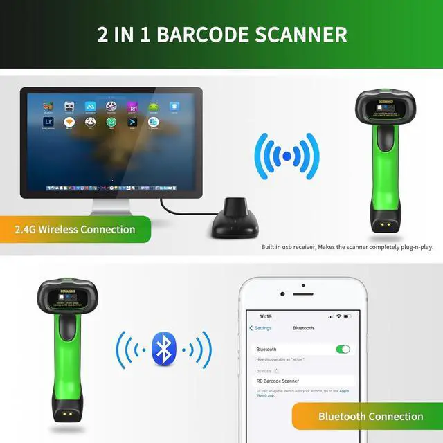 Alt view image 5 of 7 - NETUM Rugged Wireless QR Code Scanner with Honeywell's Area-imaging Scan Engine, Bluetooth 2D 1D Bar Code Reader 2600mAh Drop Protection Shock Dust Proof for Windows Mac Android iOS (NT-1900)
