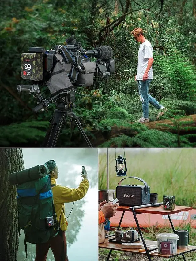 Alt view image 3 of 7 - V Mount Battery, Mini V Mount Power 99Wh 15A Up to 200W with Dual D-Tap & Dual USB Out Ports for Cameras Camcorders BMPPC 4k 6K LED Lights Camouflage, V-Mount-Battery-Mini-Cameras