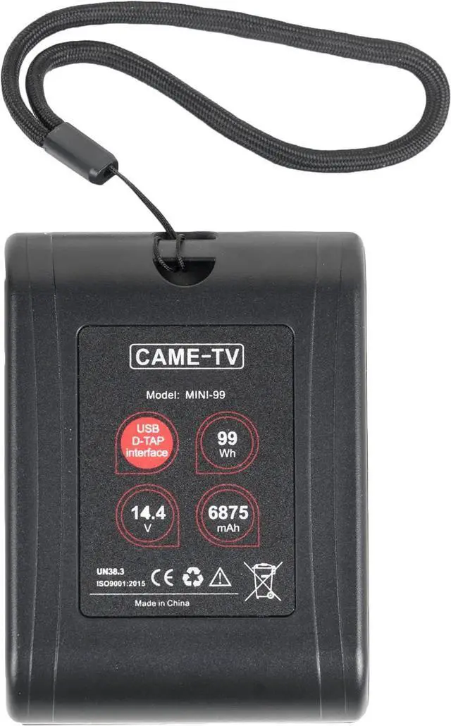 Alt view image 6 of 6 - 6875mAh Mini-99 V-Mount Battery 99Wh D-Tap 14.4V 15A and USB 5V 2.1A Compatible with BMPCC 4K / 6K, FX6, ZCAM-E2, a7s, Komodo Cameras