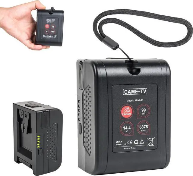 Main image of 6875mAh Mini-99 V-Mount Battery 99Wh D-Tap 14.4V 15A and USB 5V 2.1A Compatible with BMPCC 4K / 6K, FX6, ZCAM-E2, a7s, Komodo Cameras