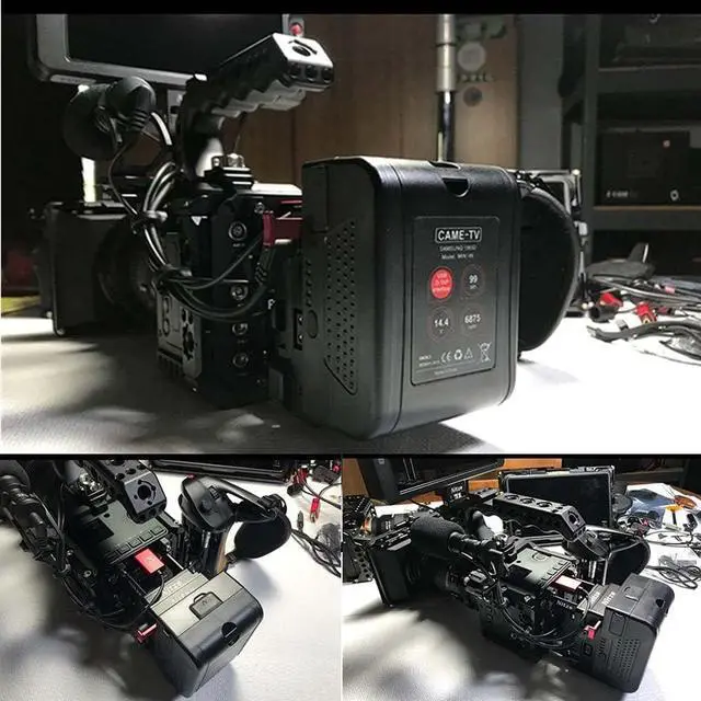 Alt view image 6 of 7 - Mini V Mount Battery 99Wh 6875mAh 15A Draw Rechargeable V-Mount with 2 D-TAP & 1 USB for Blackmagic BMPCC 4k/6K Pro/Sony FX6/Red Komodo/Canon C70/Z cam E2,Video Lights,Monitors