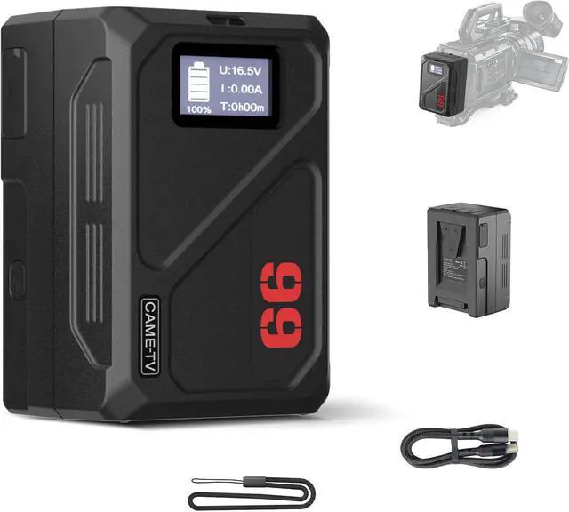Main image of V Mount Battery, Mini 99C 99Wh V Lock Battery Support 65W PD USB-C Fast Charging 1.5 Hours, with D-Tap 14.4V / USB-A Port/BP/8.4V DC//OLED Display, 6900mAh Mount Battery for Camera,Monitor