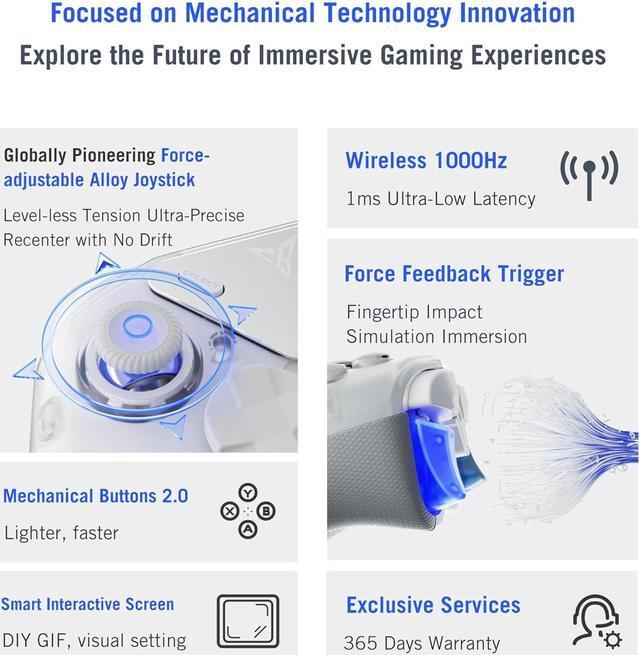 Alt view image 3 of 7 - FLYDIGI APEX 4 PC Controller Force Feedback Trigger Force-Adjustable Alloy Joysitck Full-Color LCD Display 1500mAh 1000hz Report Rate Stereo Vibration PC/NS/TV/Android/Laptop