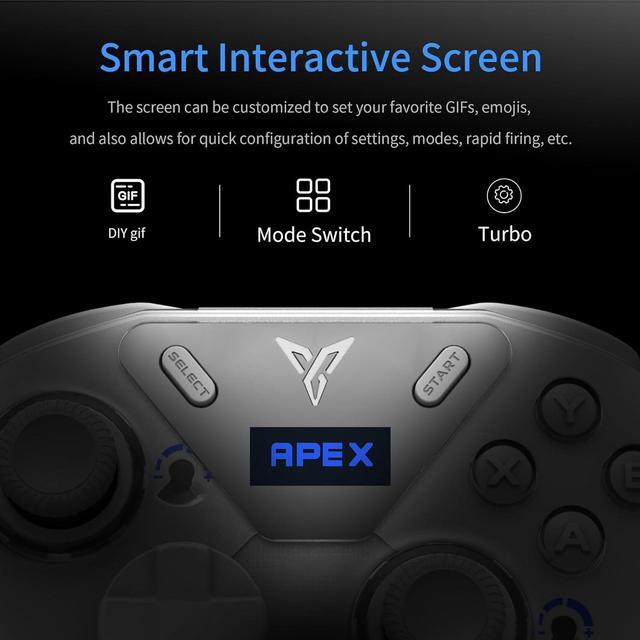 Alt view image 6 of 7 - FLYDIGI APEX 4 PC Controller Force Feedback Trigger Force-Adjustable Alloy Joysitck Full-Color LCD Display 1500mAh 1000hz Report Rate Stereo Vibration PC/NS/TV/Android/Laptop