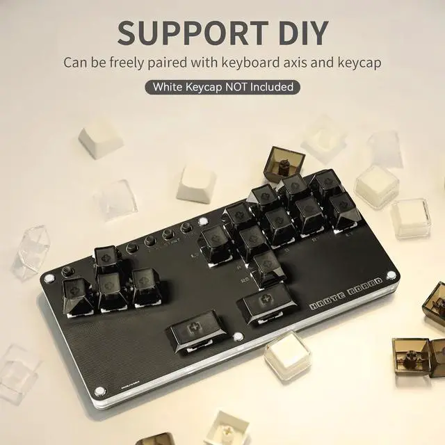 Alt view image 7 of 7 - Mini All-Button Arcade Stick, Leverless Arcade Controller with DIY RGB & Turbo Functions, Compatible with PC/Ps3/Ps4/Switch/Steam Deck, Supports Hot Swap & SOCD