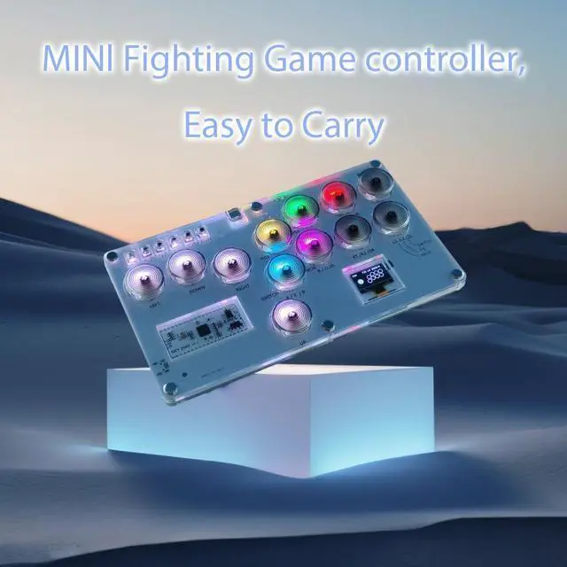 Alt view image 5 of 7 - Leverless Arcade Stick Hitbox Controller for PS3/PS4/PC/Switch/Steam Controller Street Fight Gaming Keyboard with Turbo Function, Custom RGB Led Animation, Supprot Hot Swap & SOCD