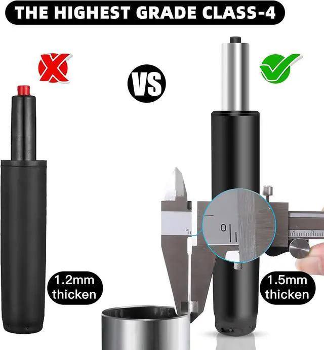 Alt view image 5 of 7 - Office Chair Cylinder Replacement,Heavy-Duty Highest End Class 4 Hydraulic Pneumatic Piston, Universal Size Fits Most Chairs