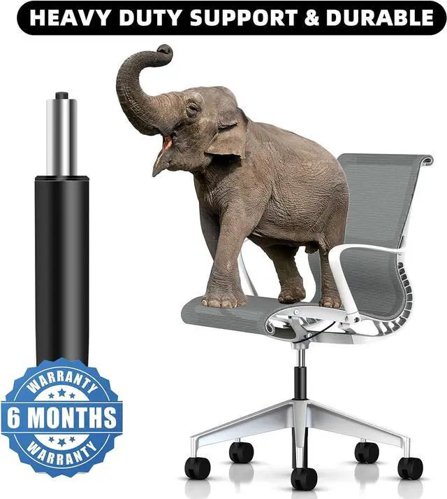 Alt view image 3 of 6 - 5.5 inch Office Chair Gas Lift Cylinder-Office Chair Replacement Parts,Universal Size Fits Most Chairs,Heavy Duty Gas Lift Hydraulic/Pneumatic Piston for Office Chair (Black)