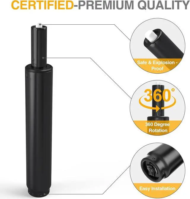 Alt view image 5 of 7 - Office Chair Cylinder Replacement,Heavy-Duty Gas Lift Cylinder Fits Most Chairs,Highest End Class 4 Hydraulic Pneumatic Piston, Universal Size