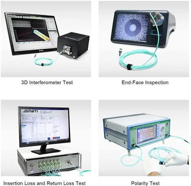 Alt view image 5 of 6 - 3ft/1m MPO to MPO Fiber Cable, 12 Cores, OM3 Multi-Mode, Type B, QSFP+ & QSFP28 Compatible, MTP Connector, GPON/EPON, Low Loss, LSZH Jacket, Aqua