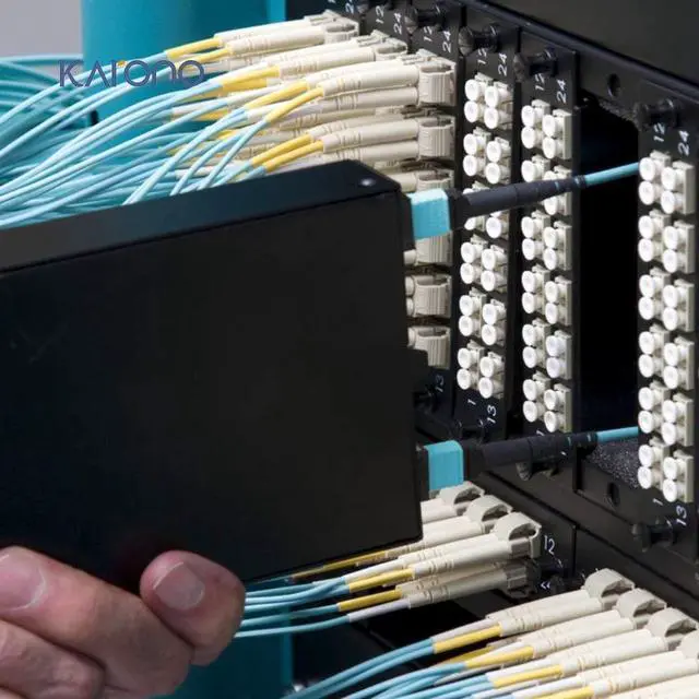 Alt view image 5 of 5 - MPO to MPO Cable, 7M (23ft) OM3 Multimode Fiber Optic Cable, 8F Type-B, LSZH, 50/125µm MMF, 40G Networks, Low Insertion Loss, MPO Fiber Patch Cord MTP Compatible, Aqua