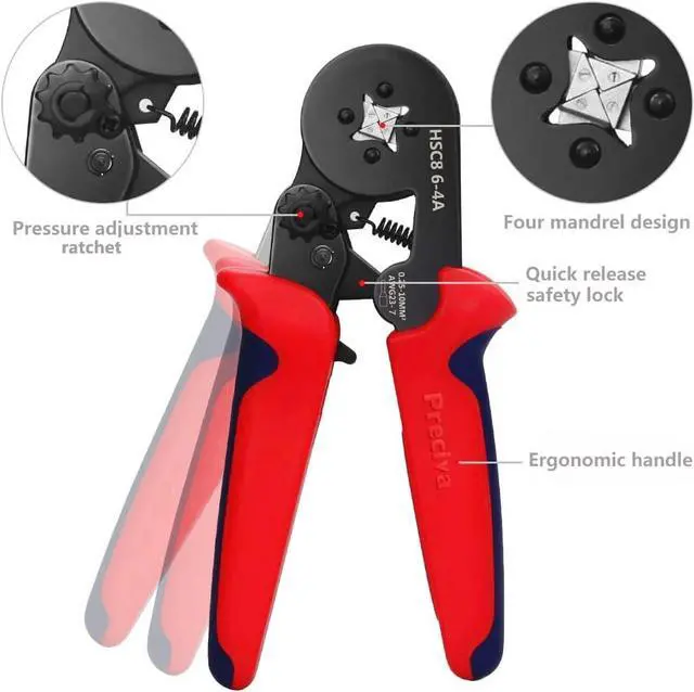 Alt view image 3 of 6 - Ferrule Crimping Tool Kit, AWG23-7 Self-adjustable Ratchet Wire Crimping Tool Kit Crimper Plier Set with 1200PCS Wire Terminals Crimping Connectors Wire End Ferrules