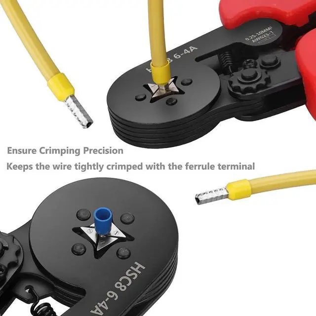 Alt view image 5 of 6 - Ferrule Crimping Tool Kit, AWG23-7 Self-adjustable Ratchet Wire Crimping Tool Kit Crimper Plier Set with 1200PCS Wire Terminals Crimping Connectors Wire End Ferrules