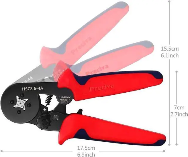 Alt view image 4 of 6 - Ferrule Crimping Tool Kit, AWG23-7 Self-adjustable Ratchet Wire Crimping Tool Kit Crimper Plier Set with 1200PCS Wire Terminals Crimping Connectors Wire End Ferrules