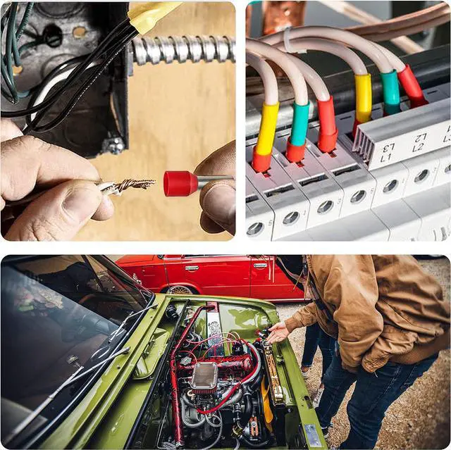 Alt view image 6 of 7 - Ferrule Crimping Tool Kit, AWG 23-7 Self-adjustable Wire Ferrule Crimper Plier Set with 1200pcs Wire Terminals Crimping Connectors Wire Ends Ferrules