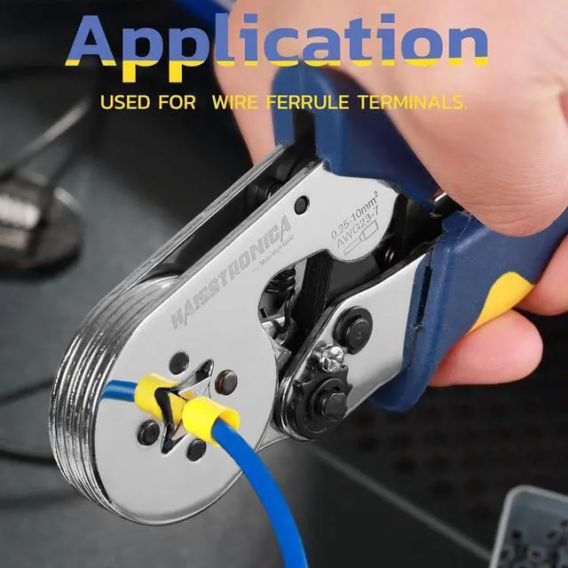 Alt view image 4 of 6 - Ferrule Crimping Tool Kit Wire Ferrules Crimper with 1200PCS Ferrule AWG 23-7 Wire End Ferrule Terminals