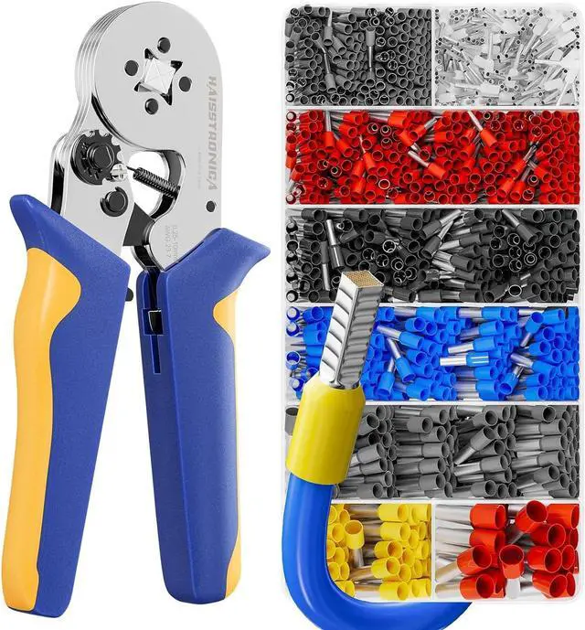 Main image of Ferrule Crimping Tool Kit Wire Ferrules Crimper with 1200PCS Ferrule AWG 23-7 Wire End Ferrule Terminals