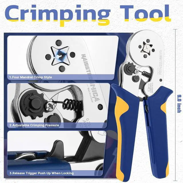Alt view image 2 of 6 - Ferrule Crimping Tool Kit Wire Ferrules Crimper with 1200PCS Ferrule AWG 23-7 Wire End Ferrule Terminals