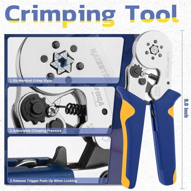 Alt view image 2 of 5 - Ferrule Crimping Tool Kit Wire Ferrules Crimper with 1200PCS Ferrule AWG 23-10 Wire End Ferrule Terminals